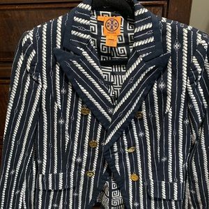Tory Burch Classic Navy/White Blazer